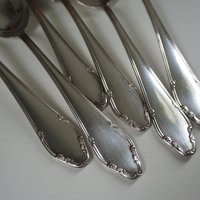 Set of six vintage tablespoons | Vintage silver plated tablespoons | Vintage tablespoon set | Vintage alpacca silver spoons