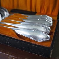 Set of six vintage tablespoons | Vintage silver plated tablespoons | Vintage tablespoon set | Vintage alpacca silver spoons