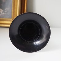 Vintage brass vase | Black brass vase | Etched floral brass vase black | Tall brass and black vase