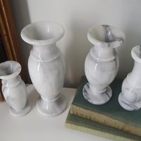 Set of two vintage vases | Marble vases | Vintage bud vase | Vintage single flower vases | Vintage marble vases