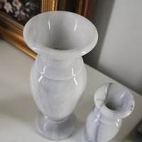 Set of two vintage vases | Marble vases | Vintage bud vase | Vintage single flower vases | Vintage marble vases