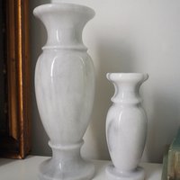 Set of two vintage vases | Marble vases | Vintage bud vase | Vintage single flower vases | Vintage marble vases