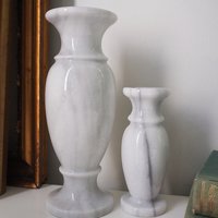 Set of two vintage vases | Marble vases | Vintage bud vase | Vintage single flower vases | Vintage marble vases