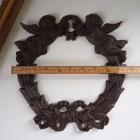 Vintage cast iron wreath | Angel wreath | Cast iron wreath | Vintage Christmas wreath | Cherub wreath | Vintage Christmas decor
