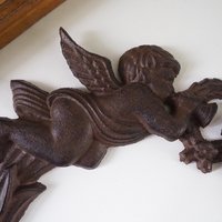 Vintage cast iron wreath | Angel wreath | Cast iron wreath | Vintage Christmas wreath | Cherub wreath | Vintage Christmas decor