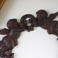 Vintage cast iron wreath | Angel wreath | Cast iron wreath | Vintage Christmas wreath | Cherub wreath | Vintage Christmas decor