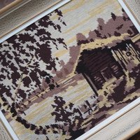 Vintage needlepoint wall art | Landscape needlepoint | Scandinavian wall art | Needlepoint wall hanging | Scenery needlepoint