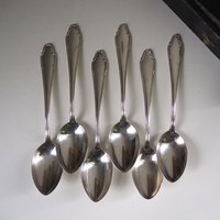 Set of six vintage tablespoons | Vintage silver plated tablespoons | Vintage tablespoon set | Vintage alpacca silver spoons