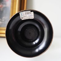 Vintage brass vase | Black brass vase | Etched floral brass vase black | Tall brass and black vase