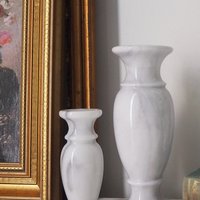 Set of two vintage vases | Marble vases | Vintage bud vase | Vintage single flower vases | Vintage marble vases