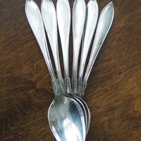 Set of six vintage tablespoons | Large vintage spoons | Vintage silver plated spoons | Vintage tablespoons | Vintage alpacca silver spoons