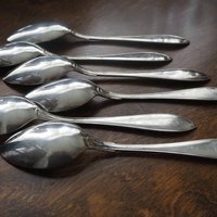Set of six vintage tablespoons | Large vintage spoons | Vintage silver plated spoons | Vintage tablespoons | Vintage alpacca silver spoons