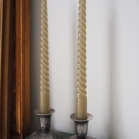 Pair of vintage candlestick holders | Alpacca silver candlestick holders | Floral alpacca silver candlestick holders