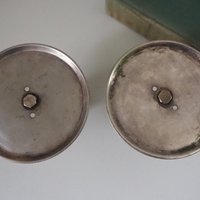 Pair of vintage candlestick holders | Alpacca silver candlestick holders | Floral alpacca silver candlestick holders