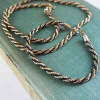 Vintage twist rope necklace and bracelet | Silver tone necklace and bracelet set | Rope chain necklace | Twist rope necklace | Matching set
