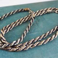 Vintage twist rope necklace and bracelet | Silver tone necklace and bracelet set | Rope chain necklace | Twist rope necklace | Matching set