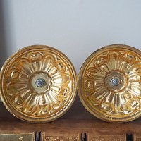 Vintage candlestick holders | Gold plated crystal candlestick holders | Mismatched vintage candlestick holders | Crystal candlestick holder