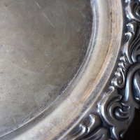 Vintage alpacca silver tray | Alpacca silver platter | Vintage serving tray | Engraved silver tray | Made in Finland