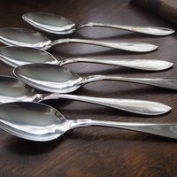 Set of six vintage tablespoons | Large vintage spoons | Vintage silver plated spoons | Vintage tablespoons | Vintage alpacca silver spoons