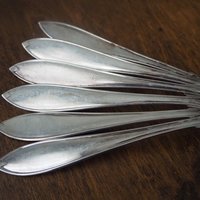 Set of six vintage tablespoons | Large vintage spoons | Vintage silver plated spoons | Vintage tablespoons | Vintage alpacca silver spoons