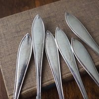 Set of six vintage tablespoons | Large vintage spoons | Vintage silver plated spoons | Vintage tablespoons | Vintage alpacca silver spoons