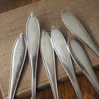 Set of six vintage tablespoons | Large vintage spoons | Vintage silver plated spoons | Vintage tablespoons | Vintage alpacca silver spoons