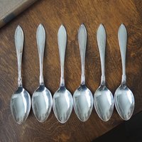 Set of six vintage tablespoons | Large vintage spoons | Vintage silver plated spoons | Vintage tablespoons | Vintage alpacca silver spoons