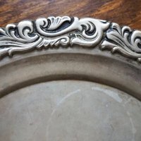 Vintage alpacca silver tray | Alpacca silver platter | Vintage serving tray | Engraved silver tray | Made in Finland