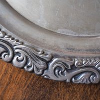 Vintage alpacca silver tray | Alpacca silver platter | Vintage serving tray | Engraved silver tray | Made in Finland