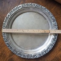 Vintage alpacca silver tray | Alpacca silver platter | Vintage serving tray | Engraved silver tray | Made in Finland