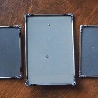 Set of five vintage photo frames | Mismatched vintage picture frames | Vintage silver plated picture frames | Vintage silver plated frames