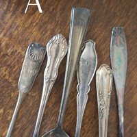 Set of six vintage coffee spoons | Small vintage spoons | Mismatched vintage spoons | Vintage coffee spoon set | Vintage alpacca spoons