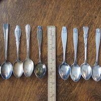 Set of six vintage coffee spoons | Small vintage spoons | Mismatched vintage spoons | Vintage coffee spoon set | Vintage alpacca spoons
