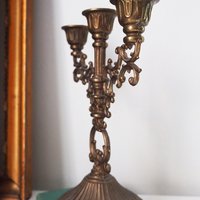 Vintage three arm candelabra | Ornate candelabra | Three arm candlestick holder | Vintage candelabrum | Small candelabrum