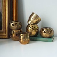 Vintage tealight holder sets | Brass candleholders | Vintage brass tealight holders | Brass tealight holders | Candleholder sets