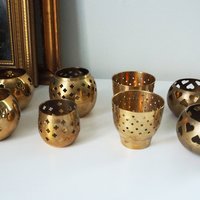 Vintage tealight holder sets | Brass candleholders | Vintage brass tealight holders | Brass tealight holders | Candleholder sets