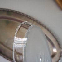 Vintage alpacca silver trinket dish | Alpacca silver and crystal dish | Alpacca silver trinket dish | Crystal dish