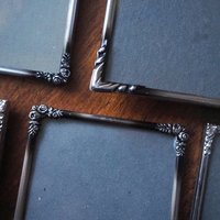 Set of five vintage photo frames | Mismatched vintage picture frames | Vintage silver plated picture frames | Vintage silver plated frames