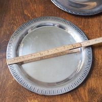 Set of two vintage alpacca silver trays | Mismatched vintage silver trays | Vintage silver plated plates | Alpacca silver platters