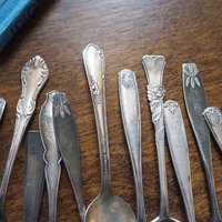 Set of six vintage coffee spoons | Small vintage spoons | Mismatched vintage spoons | Vintage coffee spoon set | Vintage alpacca spoons