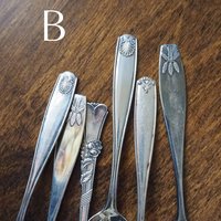 Set of six vintage coffee spoons | Small vintage spoons | Mismatched vintage spoons | Vintage coffee spoon set | Vintage alpacca spoons
