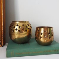 Vintage tealight holder sets | Brass candleholders | Vintage brass tealight holders | Brass tealight holders | Candleholder sets