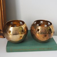 Vintage tealight holder sets | Brass candleholders | Vintage brass tealight holders | Brass tealight holders | Candleholder sets