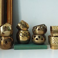 Vintage tealight holder sets | Brass candleholders | Vintage brass tealight holders | Brass tealight holders | Candleholder sets