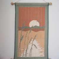 Vintage wall hanging | Pastel wall hanging | Vintage pink wall hanging | Scandinavian woven textile | Made in Finland