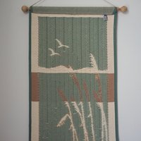 Vintage wall hanging | Pastel wall hanging | Vintage pink wall hanging | Scandinavian woven textile | Made in Finland