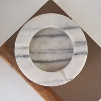 Vintage marble ashtray | Vintage ashtray | White and grey marble ashtray | Marble ashtray | White marble ashtray