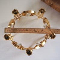 Vintage crystal candelabrum | Round vintage candelabra | Gold plated candelabra | Vintage candelabra with crystals