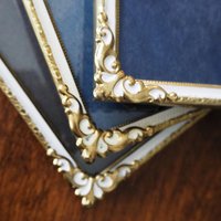 Set of three vintage photo frames | Set of three matching vintage frames | Vintage brass picture frames | Brass and white frames