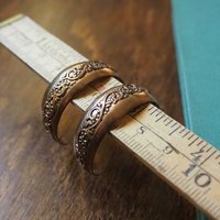 Vintage earrings | Copper tone hoop earrings | Vintage hoop earrings | Ornate hoop earrings | Vintage copper earrings